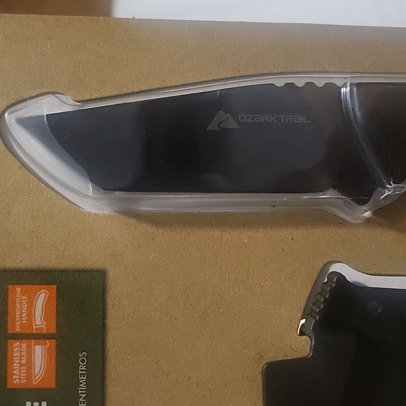 Ozark Trail 7” Fixed Blade Knife w/Black Polypropylene Handle & Sheath, NWT - Picture 3 of 4